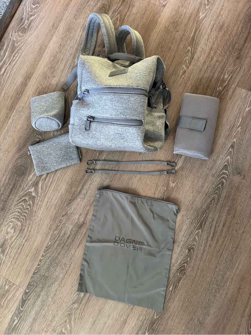 Dagne Dover Heather Gray Mini Backpack Set with Accessories